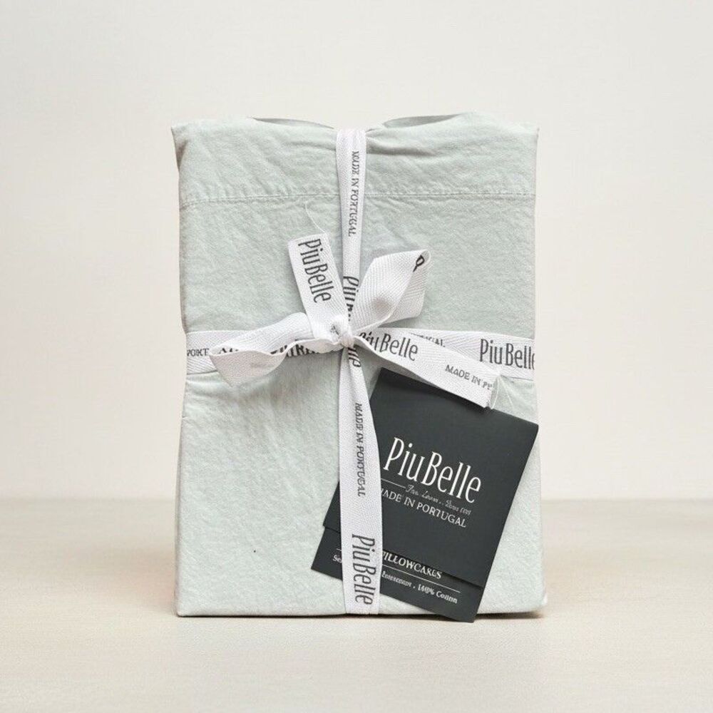 PiuBelle Portugal Gray Cotton Percale Pillowcases Set of 2 Standard Piu Belle